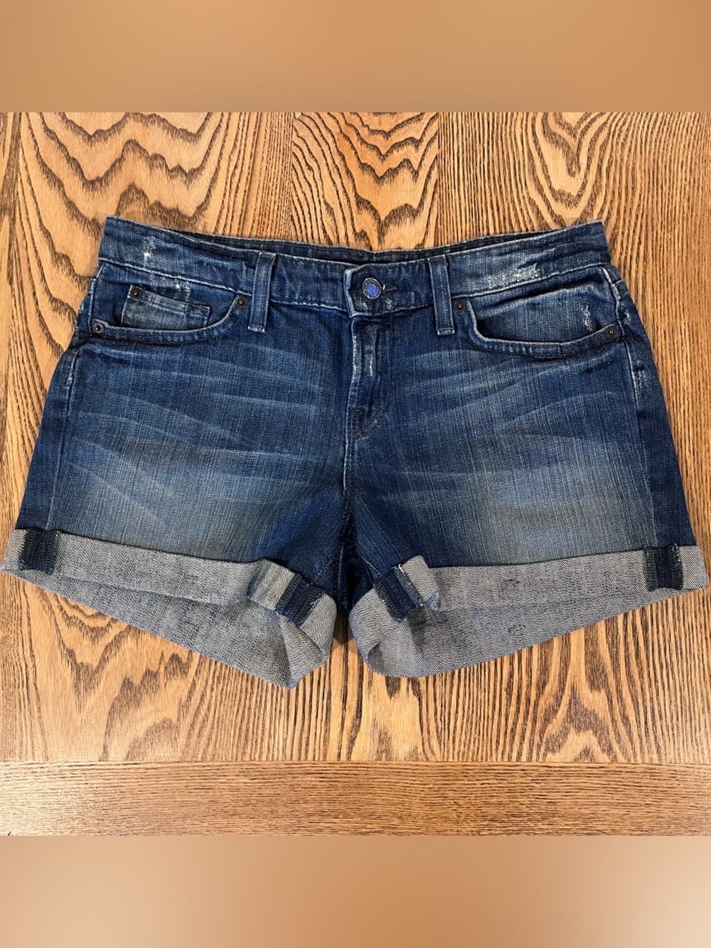 ✅ Banana Republic Dark Blue Distressed Cuffed Denim Jean Shorts